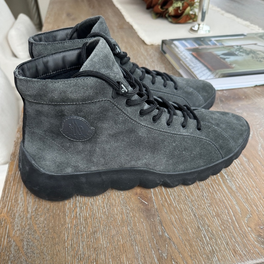 Moncler Men Suede Boots, Gray